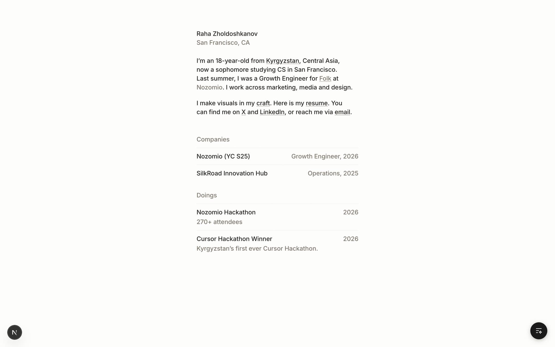 The home page on 25 September: a single narrow column of text on a light background
